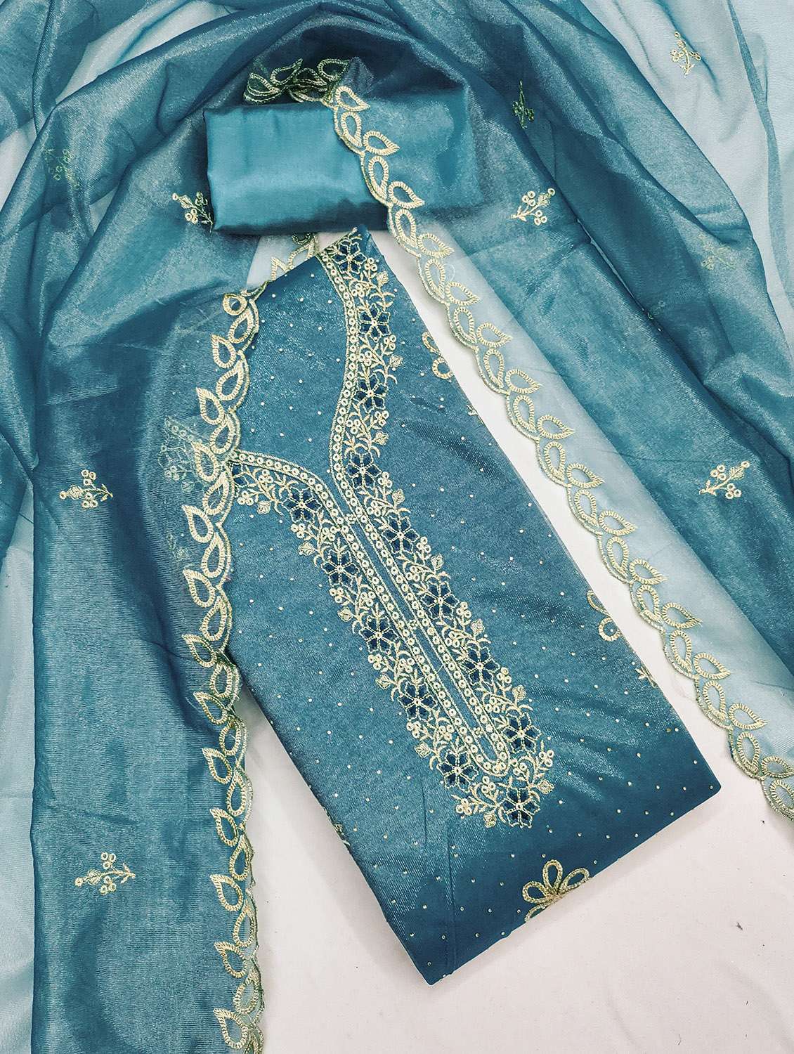 women solid with work unstitched suit set - 22432107 -  Standard Image - 2