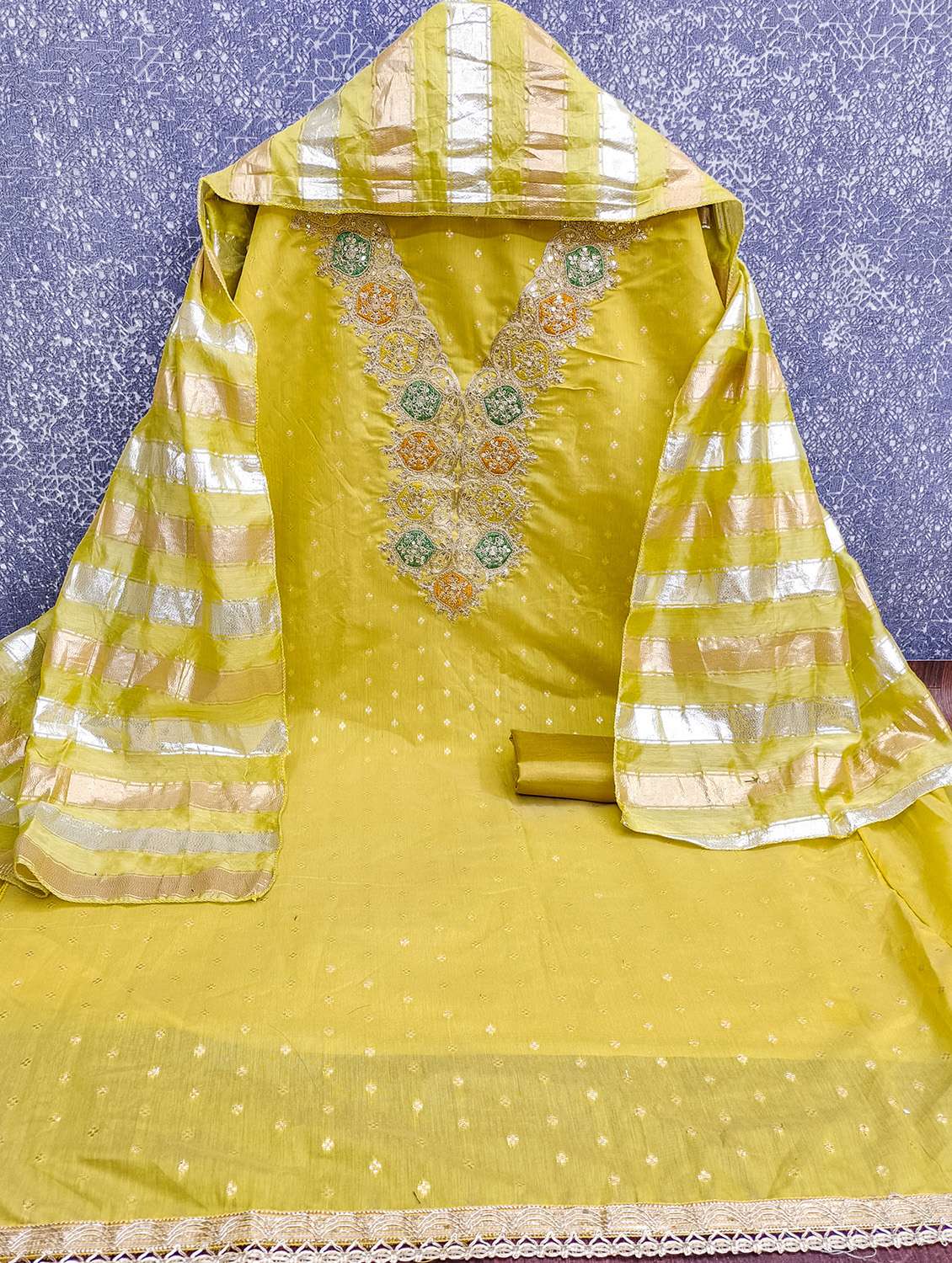 women self design embroidered unstitched suit set - 22432112 -  Standard Image - 2