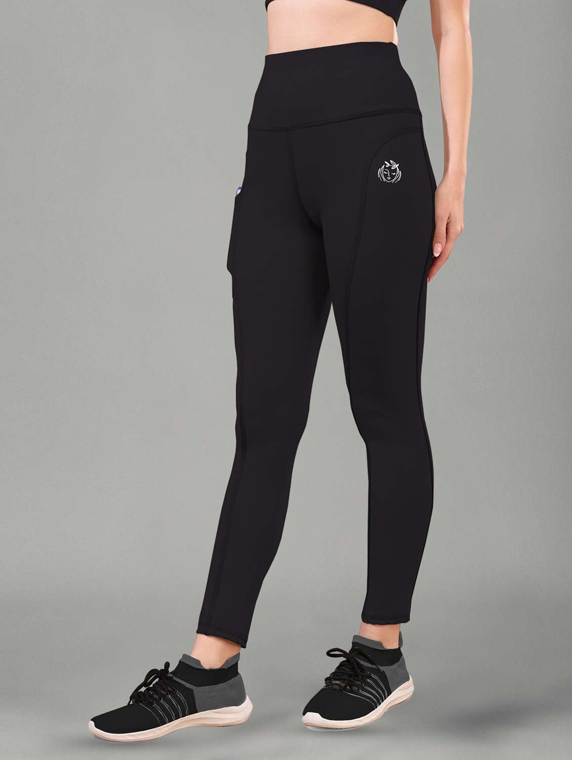 women solid high rise yoga pants - 22432137 -  Standard Image - 2