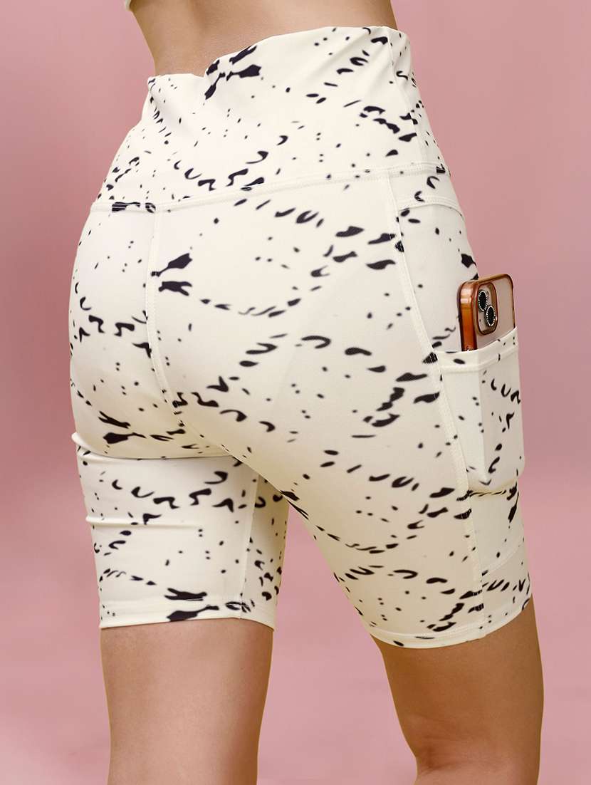 women beige polyester sports shorts short - 22432346 -  Standard Image - 2