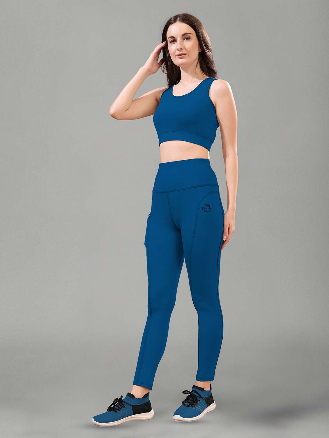 women pack of 2 solid active wear co-ord set - 22432554 -  Standard Image - 2