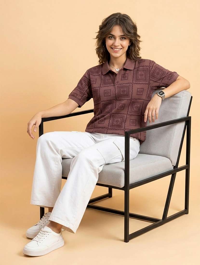 women short sleeve oversized polo t-shirt - 22432812 -  Standard Image - 2