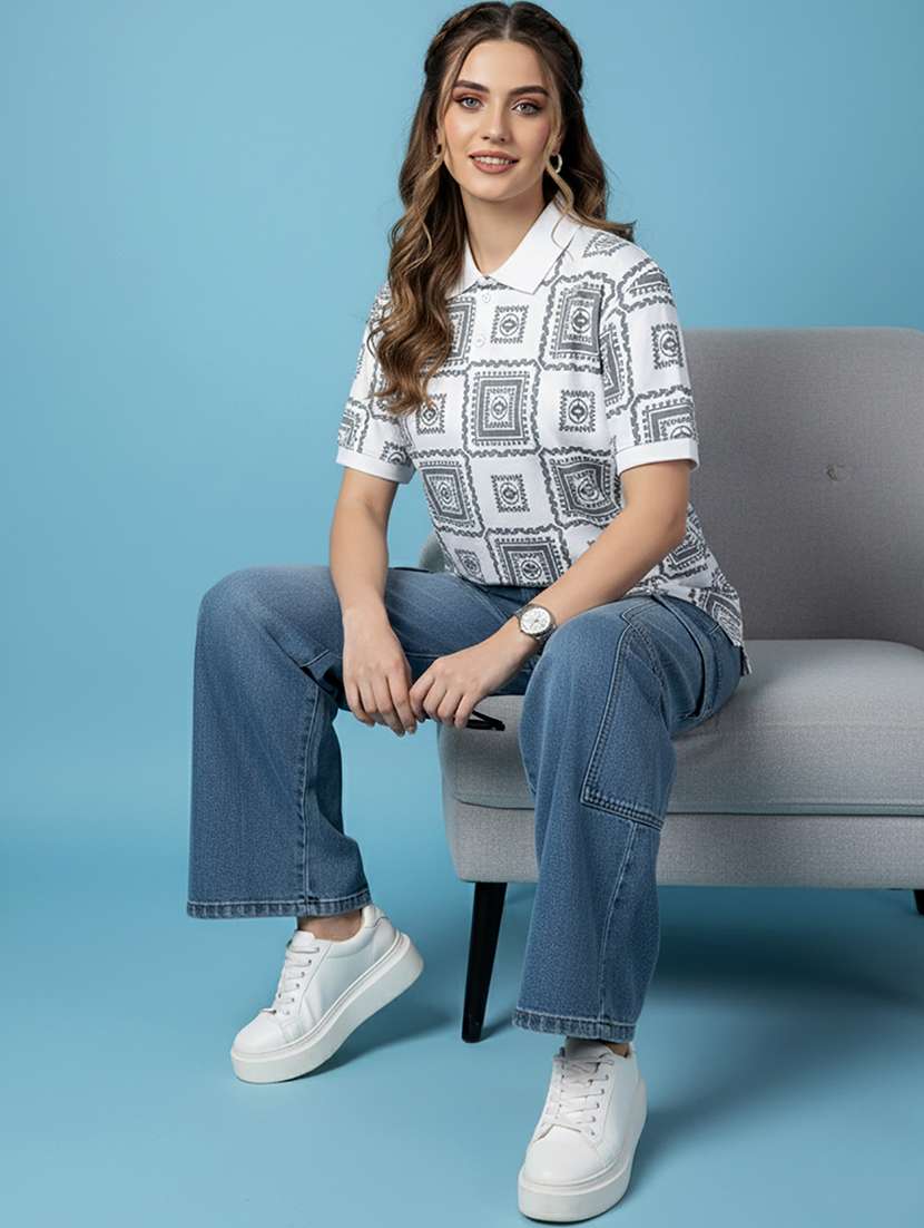 women short sleeve oversized polo t-shirt - 22432815 -  Standard Image - 2