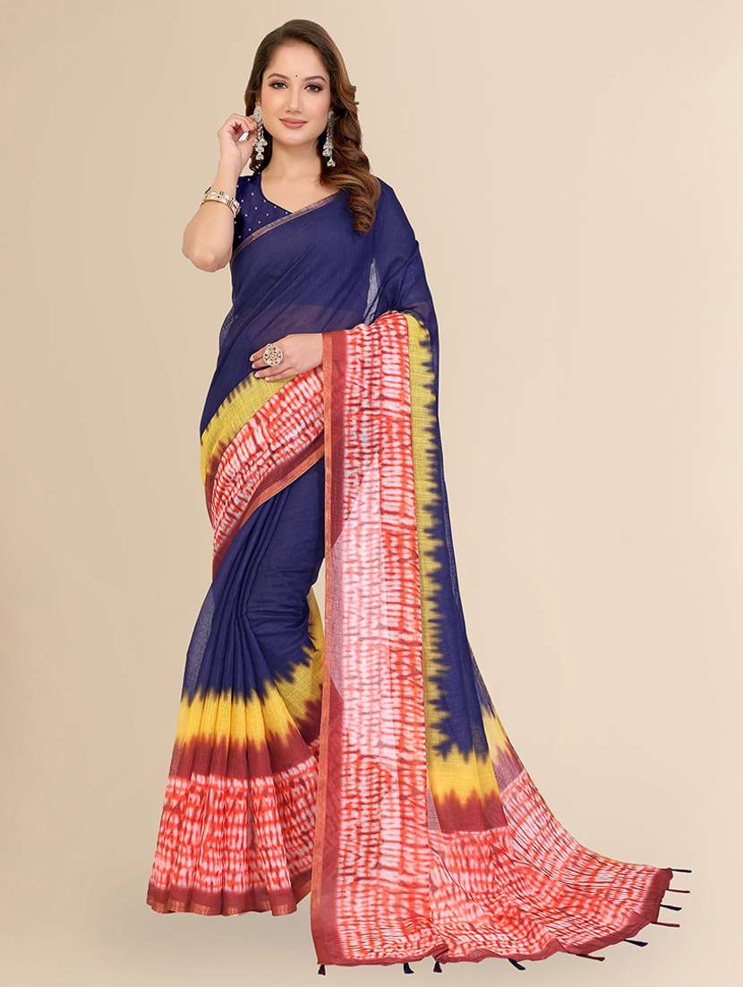 women printed casual wear saree with blouse - 22432844 -  Standard Image - 2