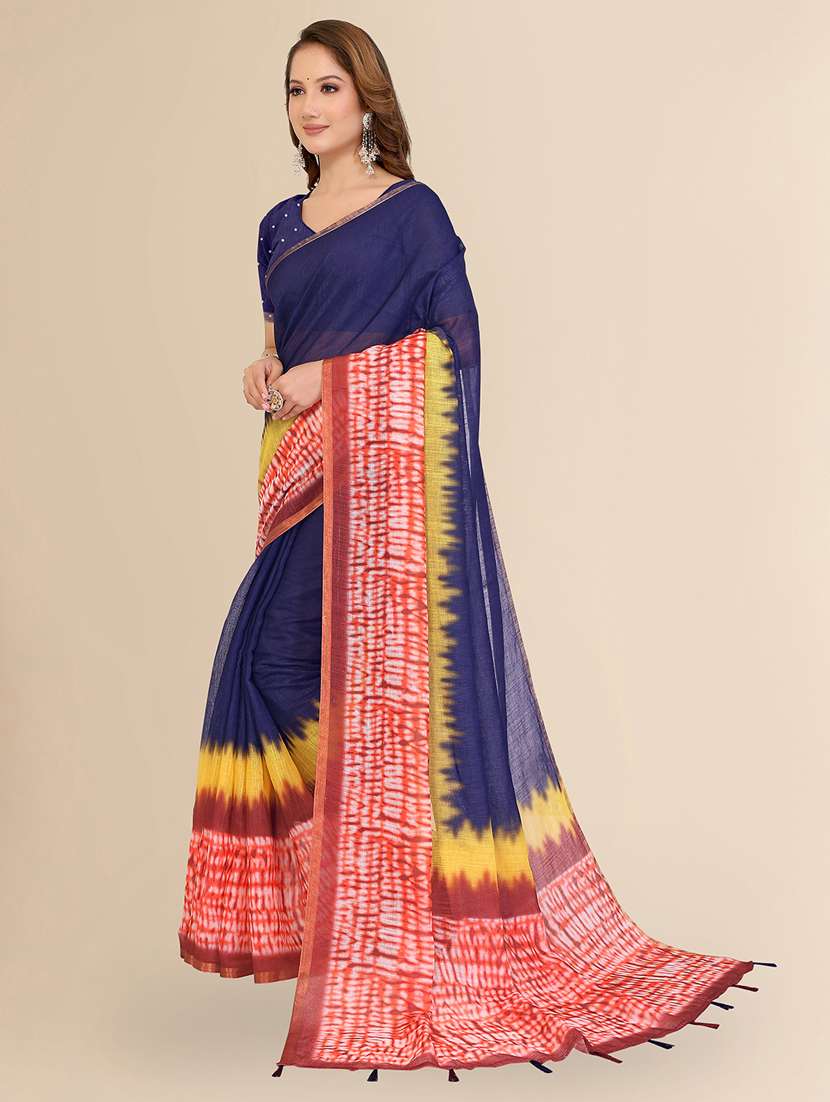 women printed casual wear saree with blouse - 22432844 -  Standard Image - 2