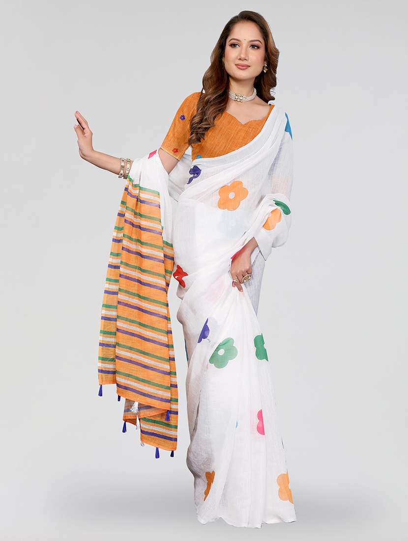 women printed casual wear saree with blouse - 22432880 -  Standard Image - 2
