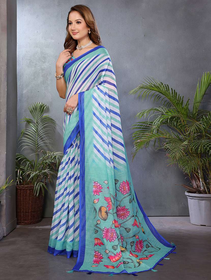 women printed casual wear saree with blouse - 22432889 -  Standard Image - 2