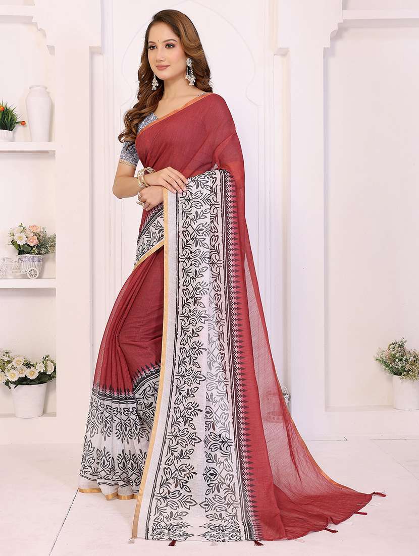women printed casual wear saree with blouse - 22432893 -  Standard Image - 2
