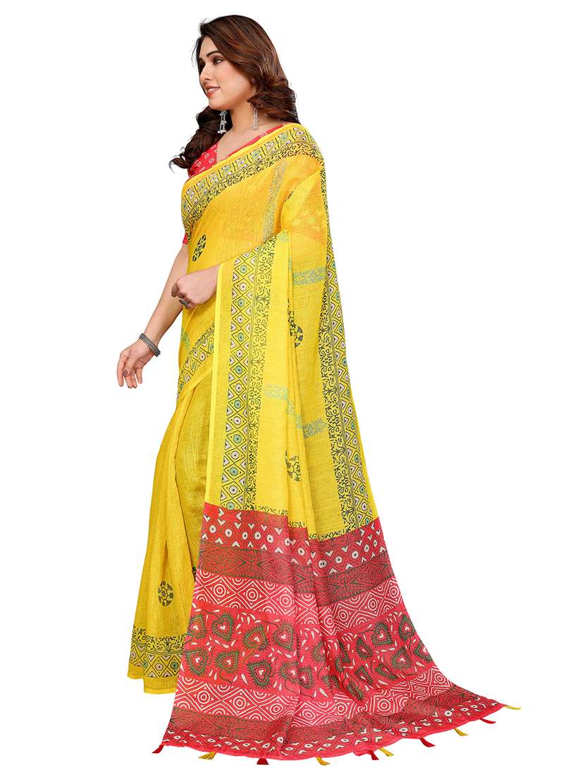 women printed casual wear saree with blouse - 22432910 -  Standard Image - 2
