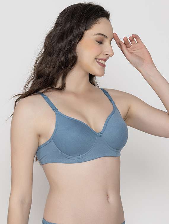 women pack of 3 solid non wired bra - 22433087 -  Standard Image - 2