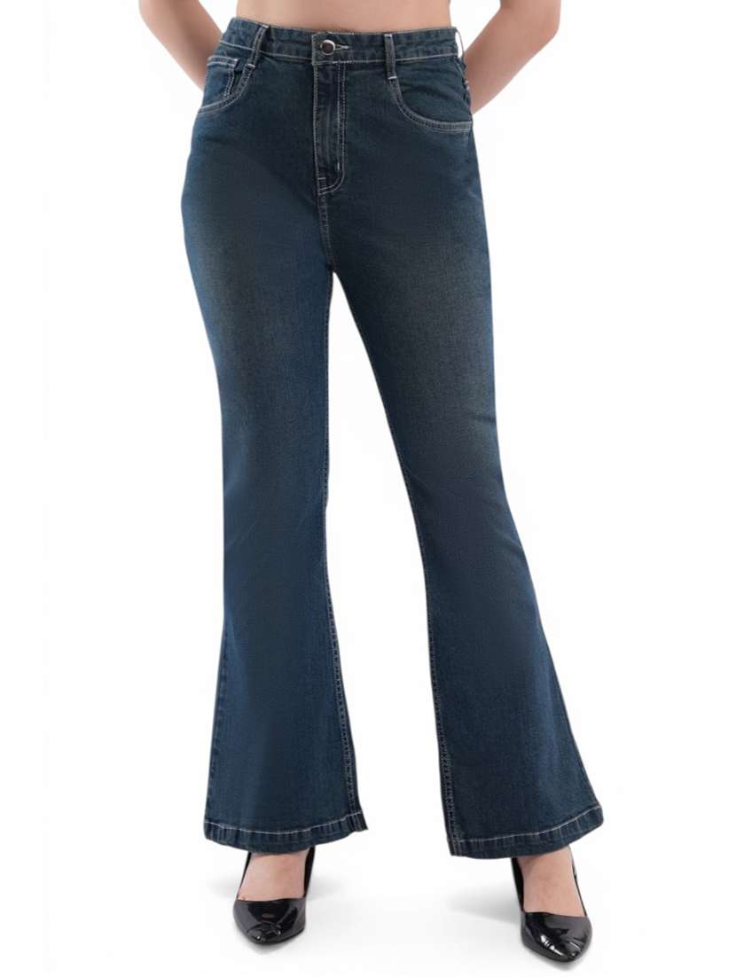 women solid high rise bootcut jean - 22433106 -  Standard Image - 2