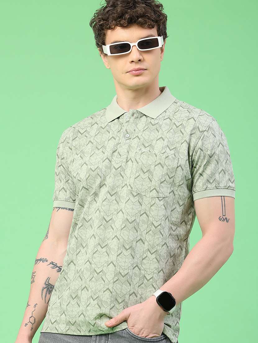 men printed short sleeve regular fit polo t-shirt - 22433283 -  Standard Image - 2