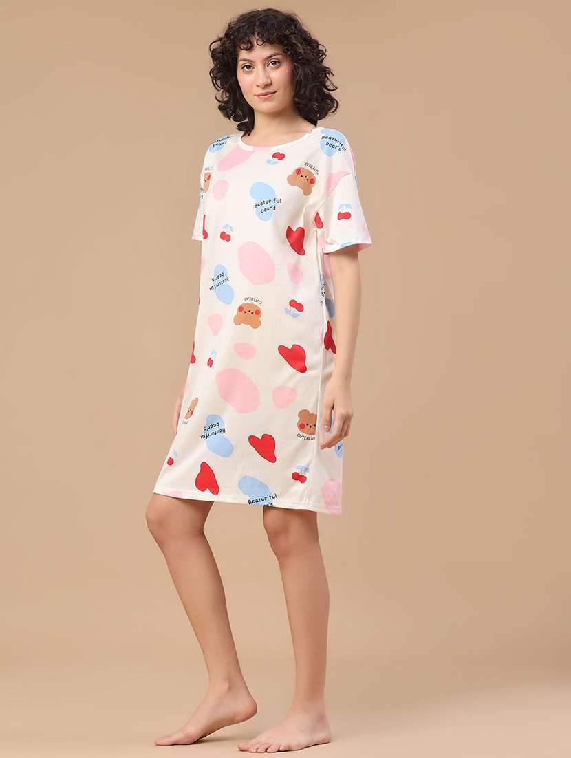 off white polyester nighty sleepshirts & - 22433375 -  Standard Image - 2