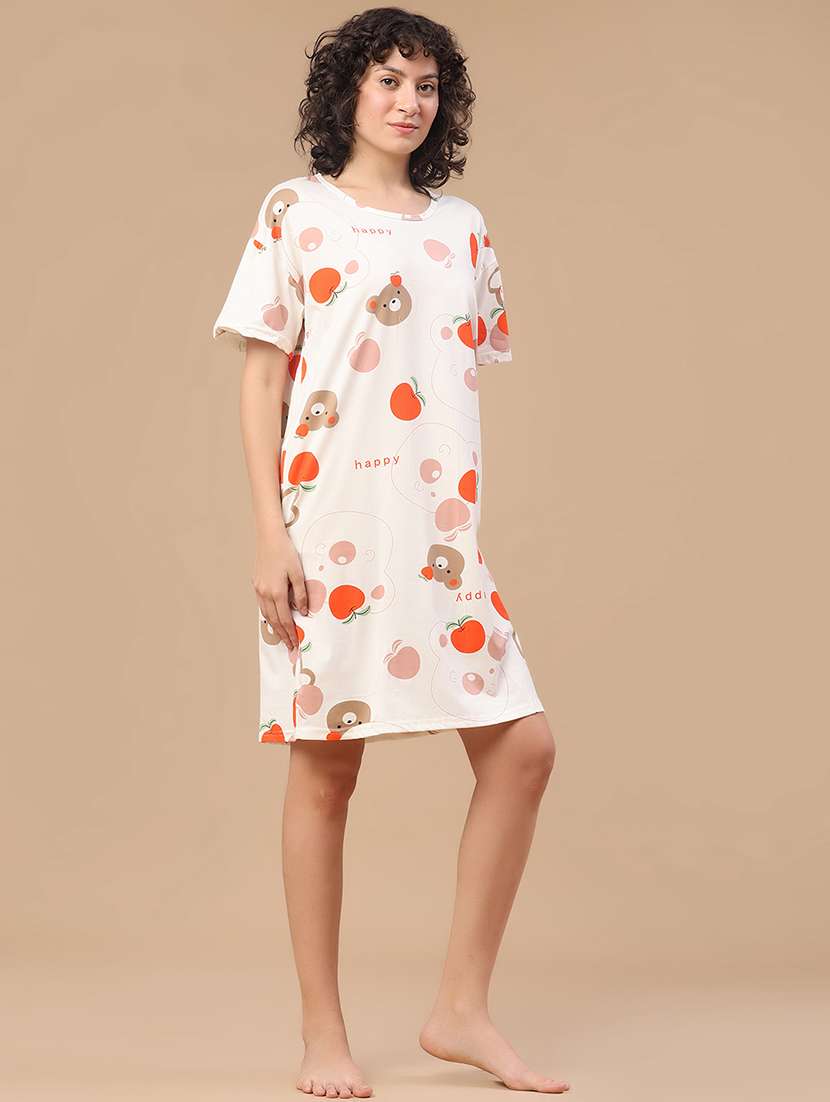 off white polyester nighty sleepshirts & - 22433376 -  Standard Image - 2