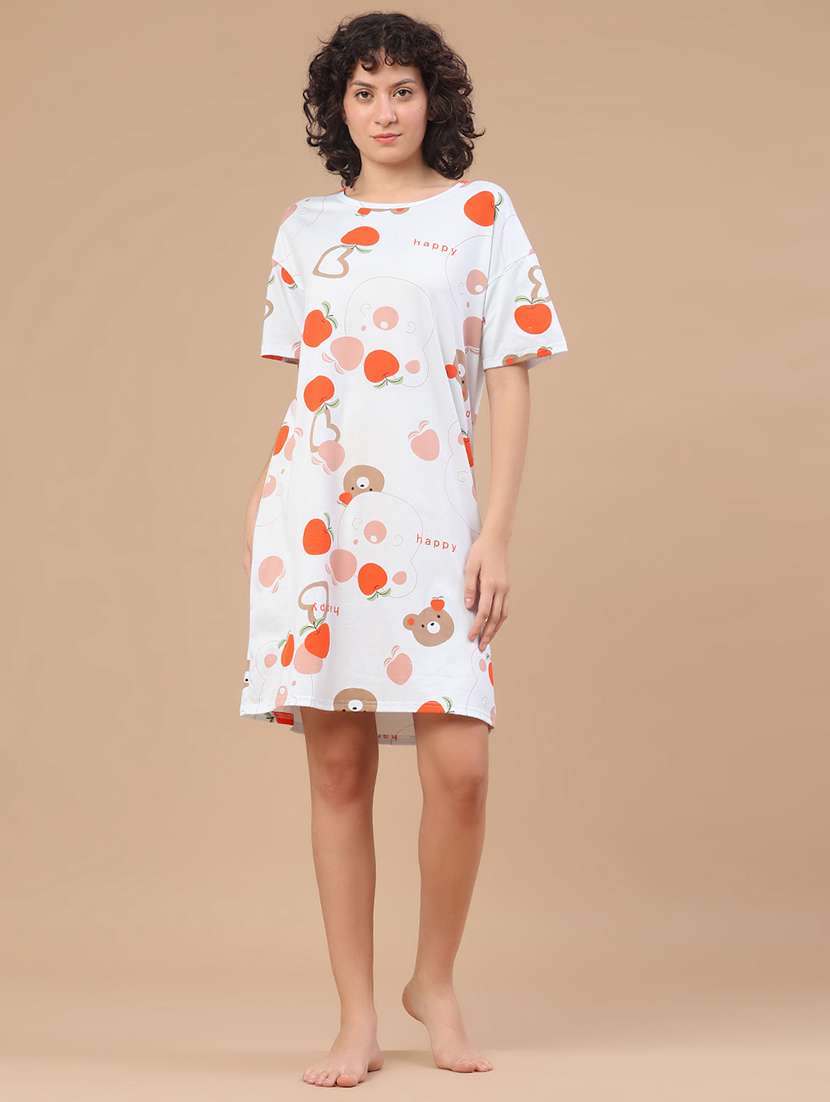 white polyester nighty sleepshirts & - 22433378 -  Standard Image - 2