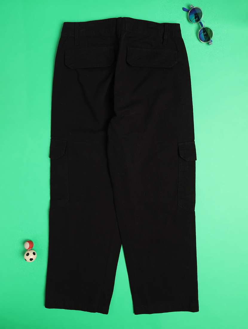 boys solid mid rise cargo pant - 22433392 -  Standard Image - 2