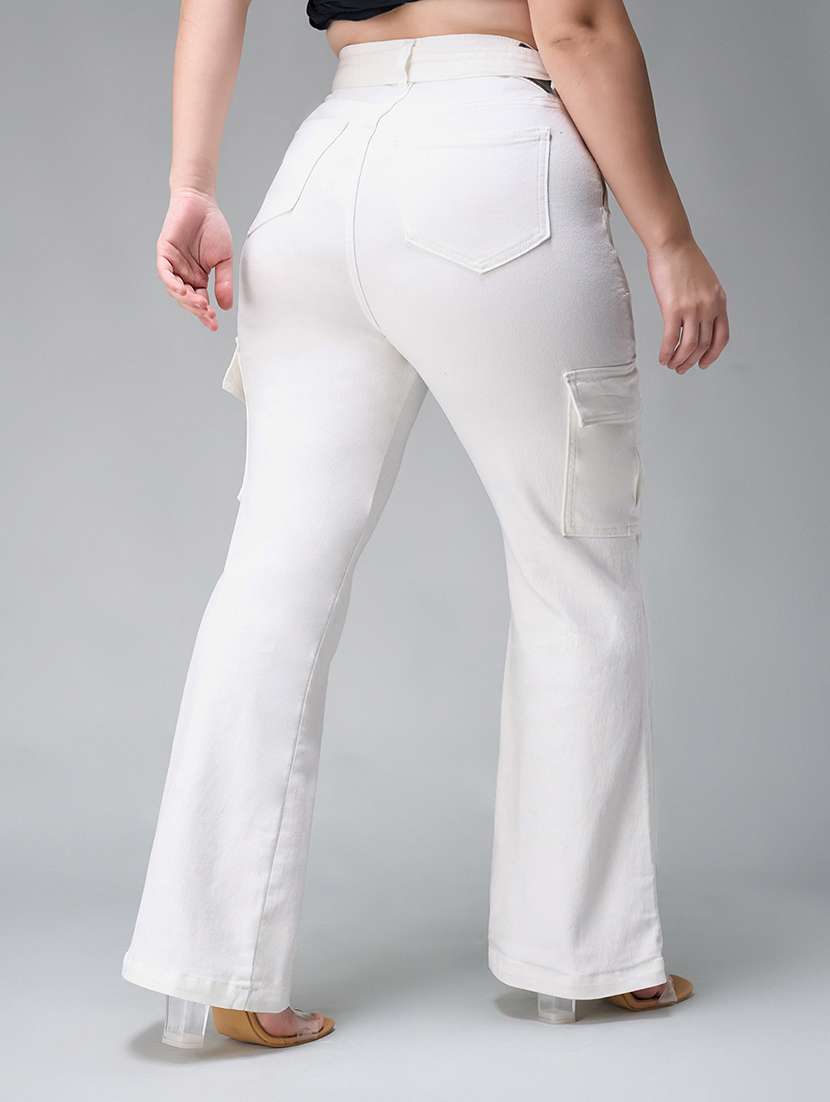 women solid high rise cargo - 22433411 -  Standard Image - 2