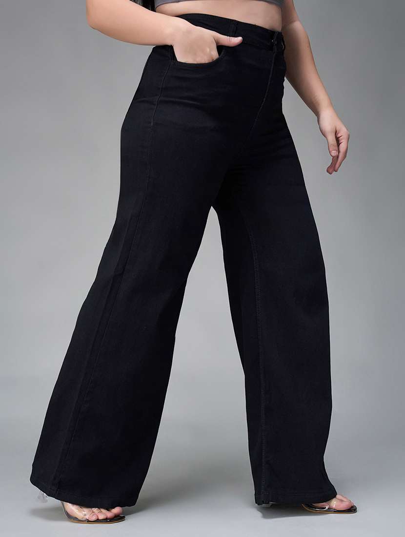 women solid high rise bootcut jeans - 22433416 -  Standard Image - 2