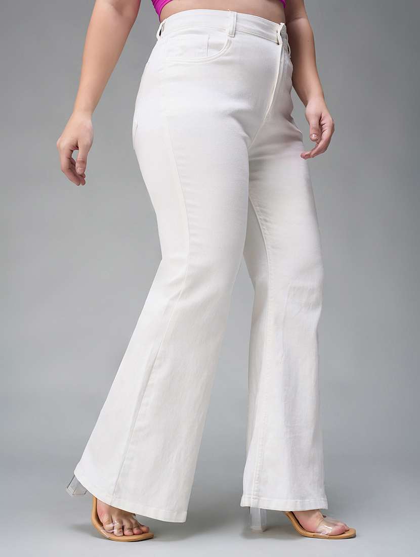 women solid high rise bootcut jeans - 22433419 -  Standard Image - 2