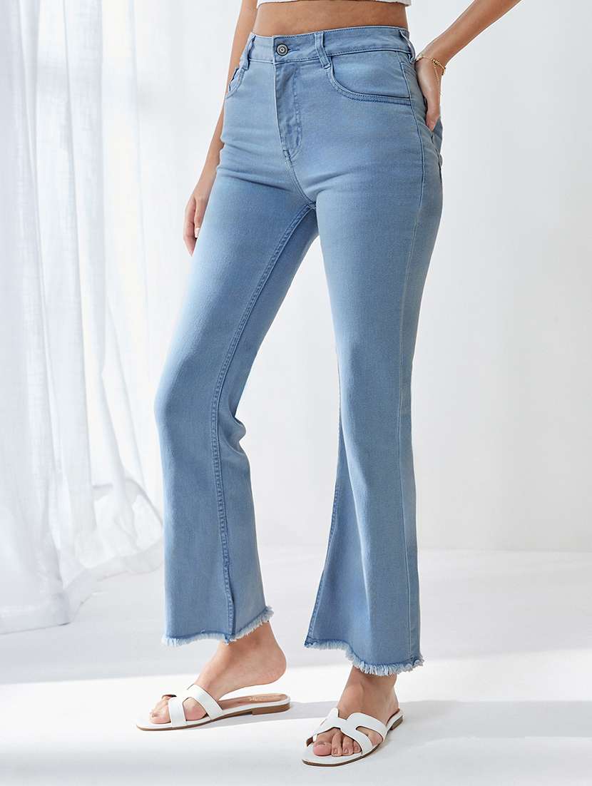 women solid high rise bootcut jean - 22433440 -  Standard Image - 2