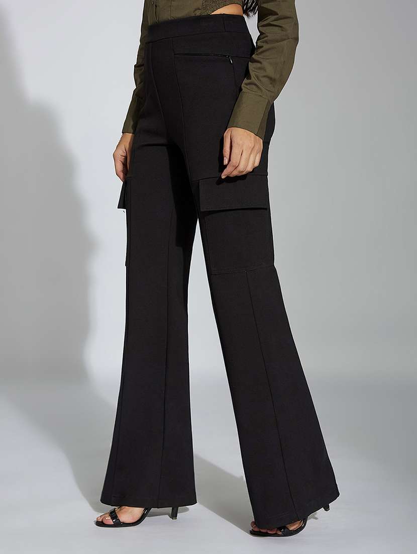 women solid high rise cargo - 22433446 -  Standard Image - 2