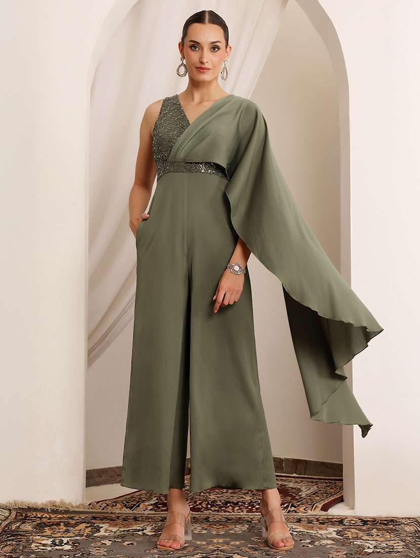 women embellished sleeveless fusion jumpsuit dress - 22433474 -  Standard Image - 2