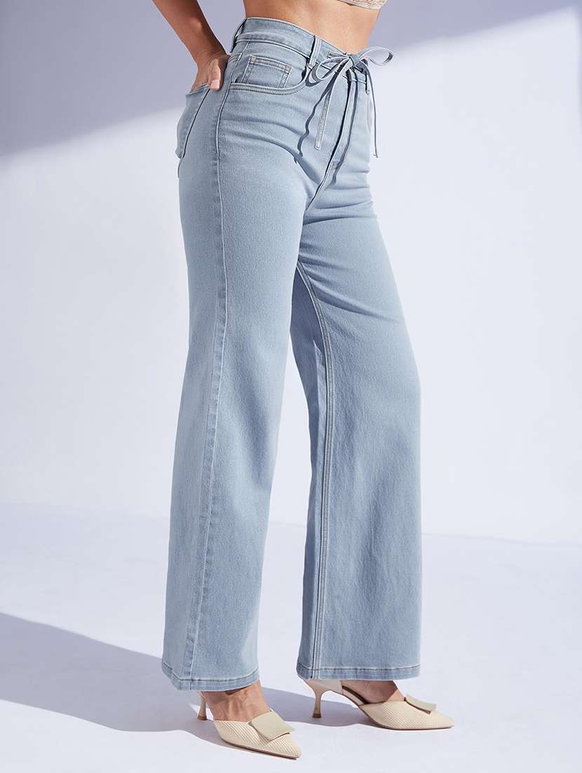 women solid high rise wide leg jean - 22433571 -  Standard Image - 2