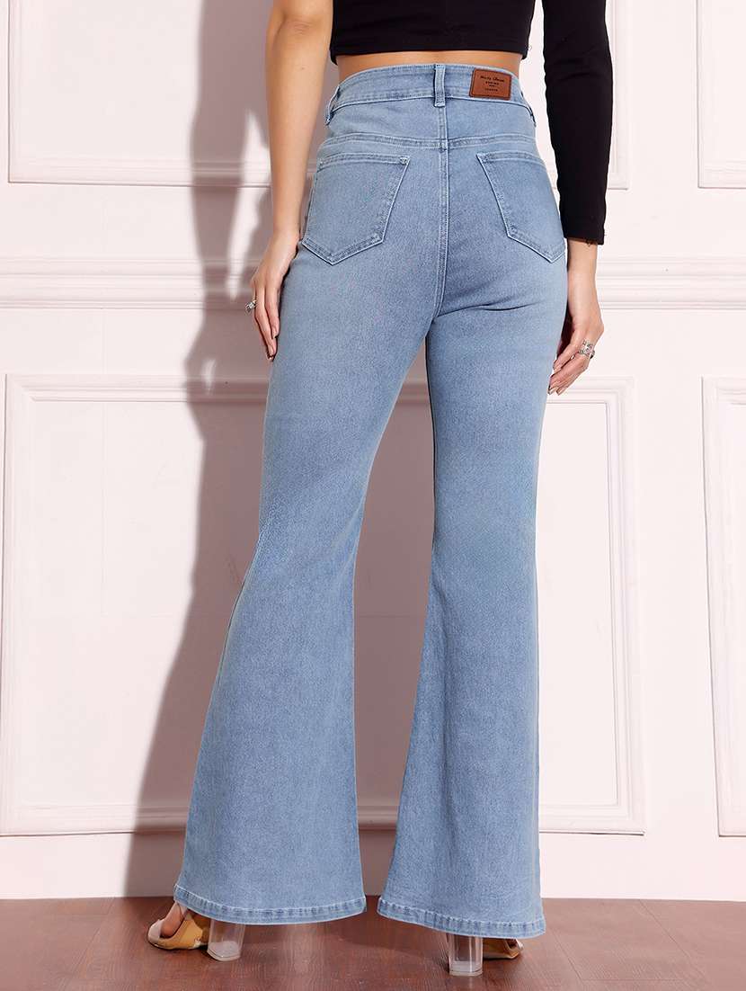 women solid high rise bootcut jean - 22433572 -  Standard Image - 2