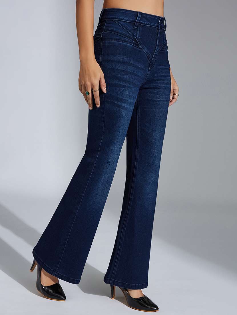 women solid high rise bootcut jean - 22433602 -  Standard Image - 2