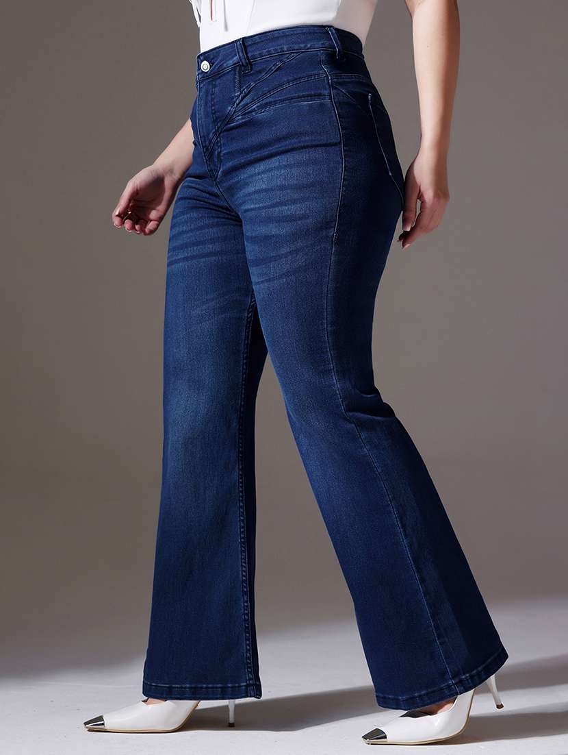 Women Solid High Rise Bootcut Jeans - 22433606 -  Standard Image - 2
