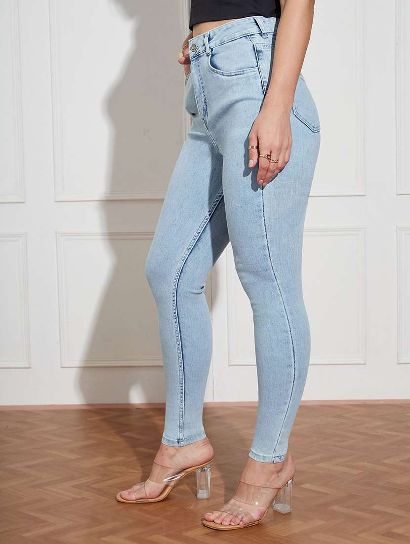 women solid high rise skinny jeans - 22433630 -  Standard Image - 2