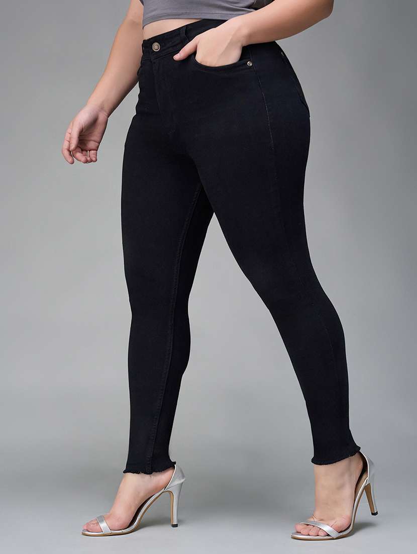 women solid high rise skinny jeans - 22433638 -  Standard Image - 2