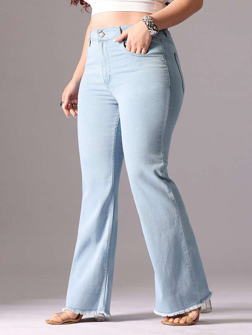 women solid high rise bootcut jeans - 22433642 -  Standard Image - 2