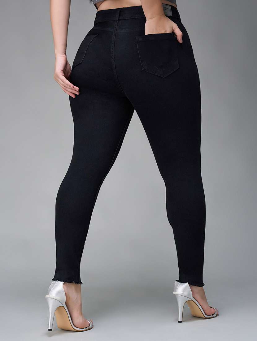 women solid high rise skinny jeans - 22433644 -  Standard Image - 2