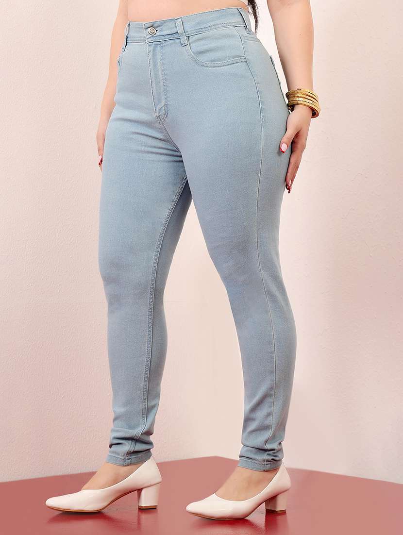 women solid high rise skinny jeans - 22433663 -  Standard Image - 2