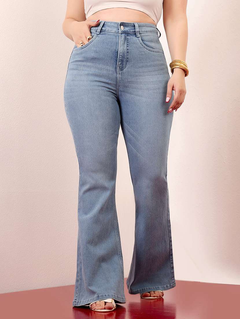 women solid high rise bootcut jeans - 22433664 -  Standard Image - 2