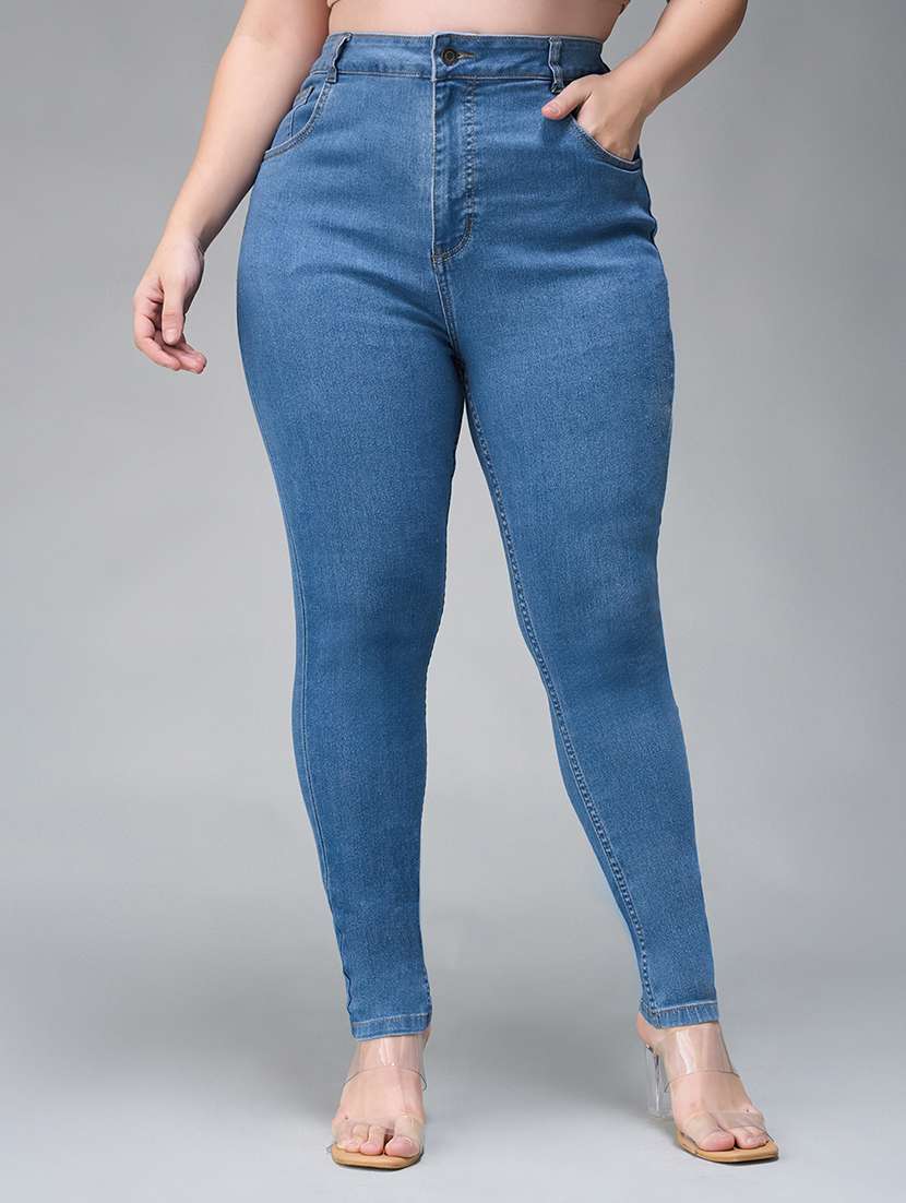 women solid high rise skinny fit jeans - 22433688 -  Standard Image - 2