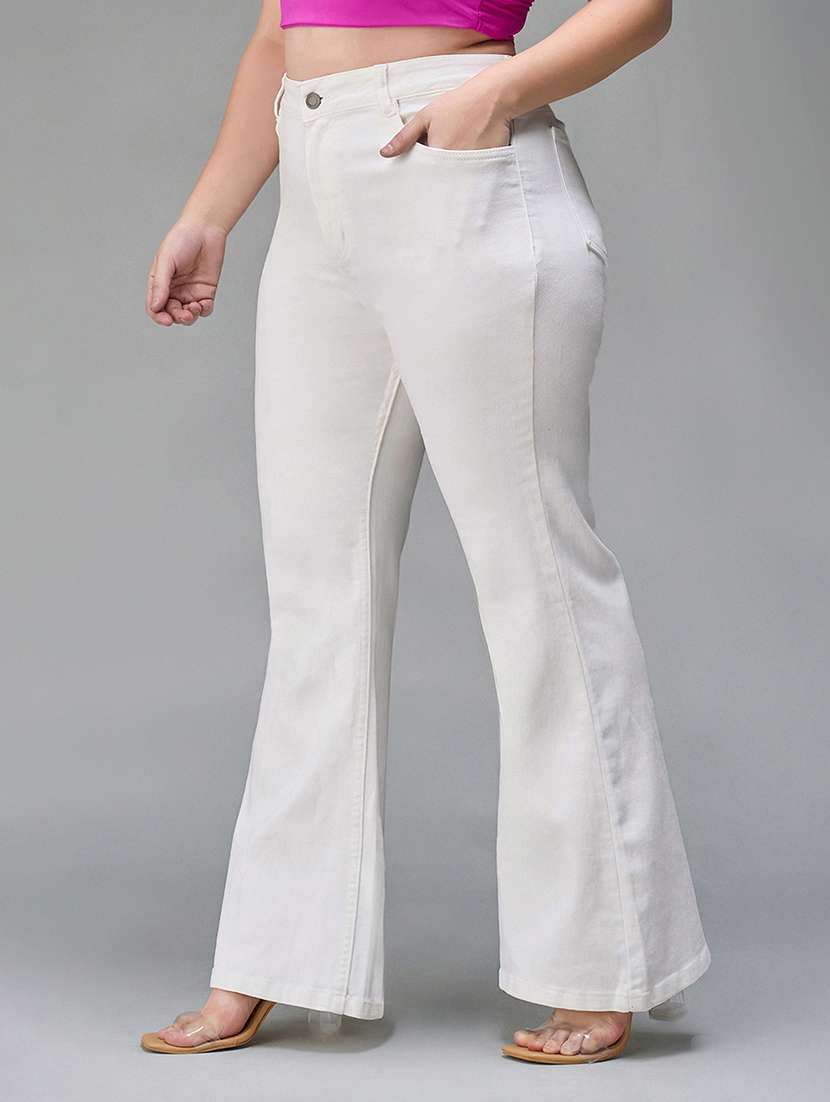 women solid high rise bootcut jeans - 22433701 -  Standard Image - 2
