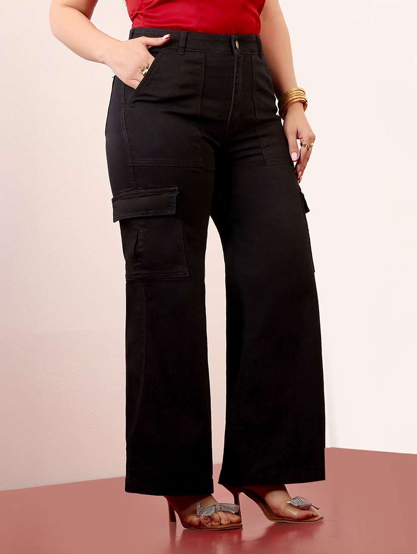 women solid high rise cargo - 22433705 -  Standard Image - 2