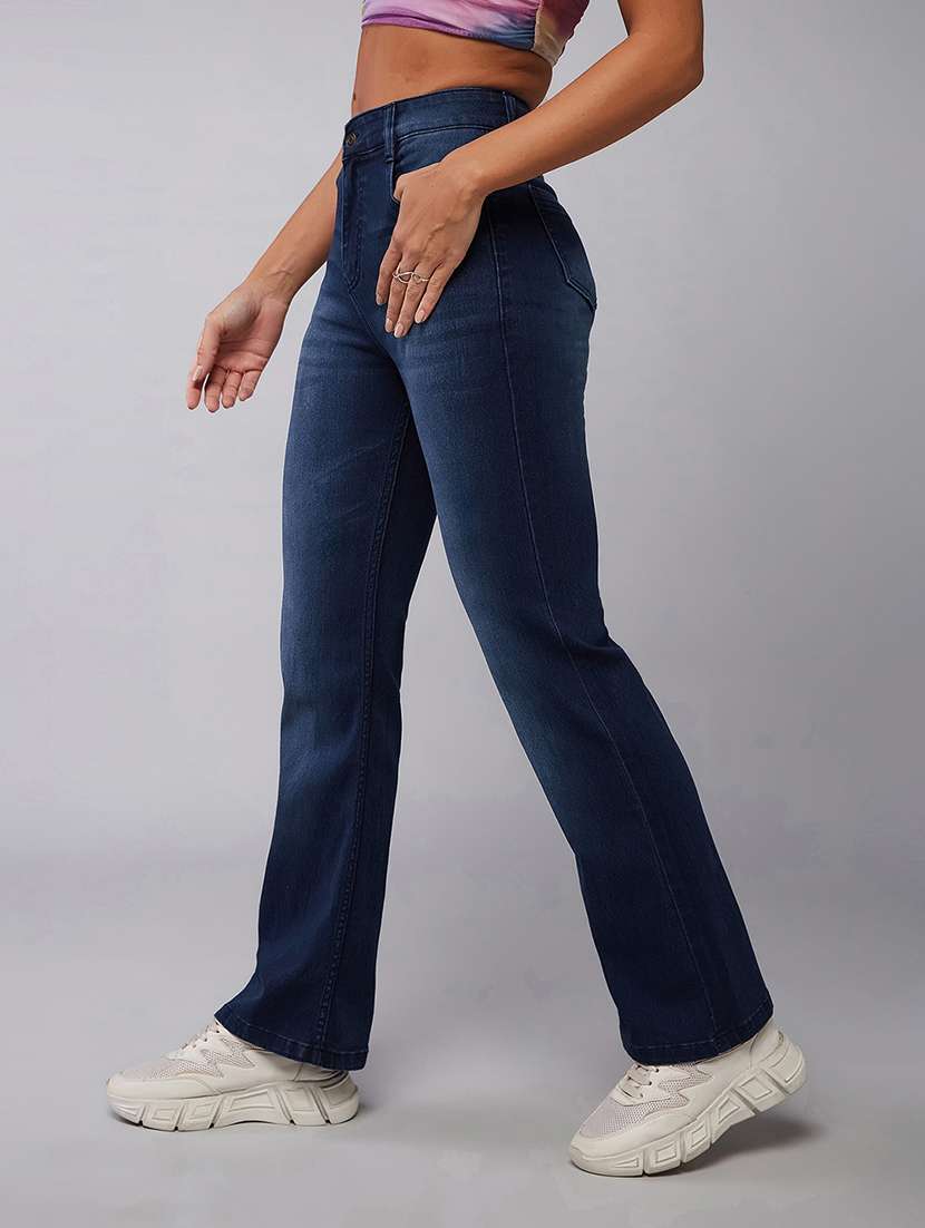 women navy blue cotton jean - 22433736 -  Standard Image - 2