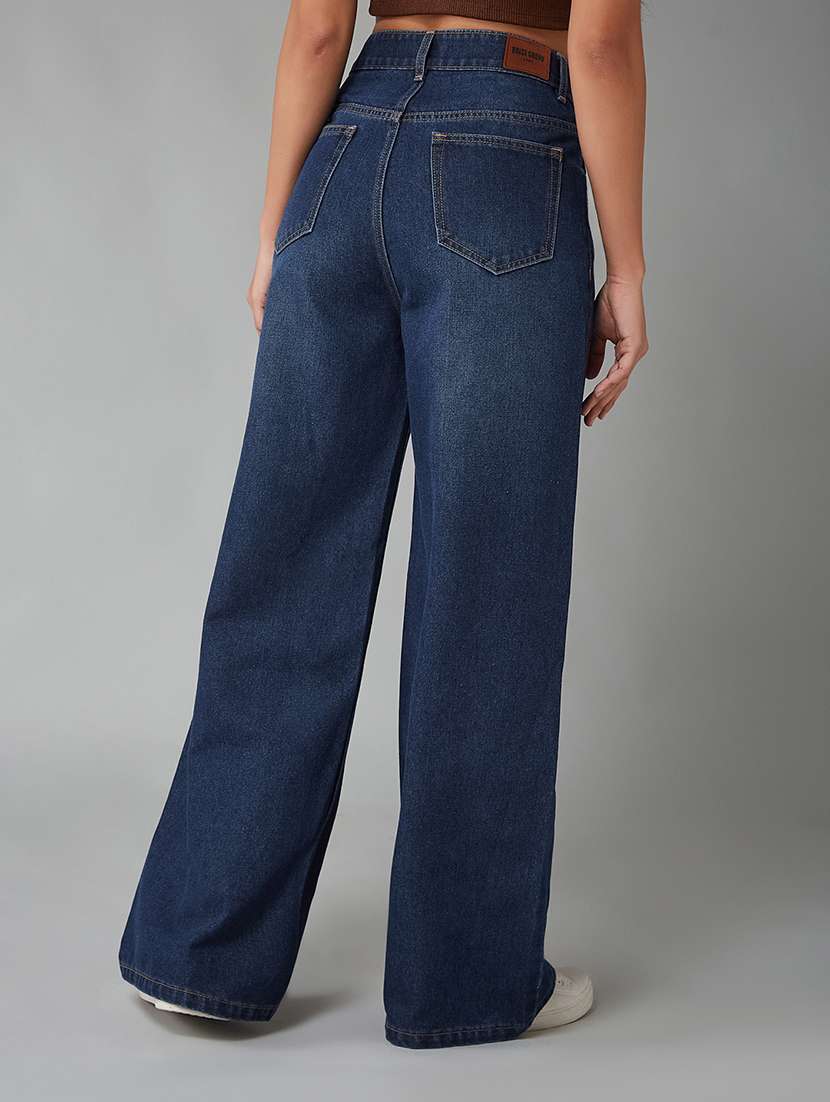 women navy blue cotton jean - 22433737 -  Standard Image - 2