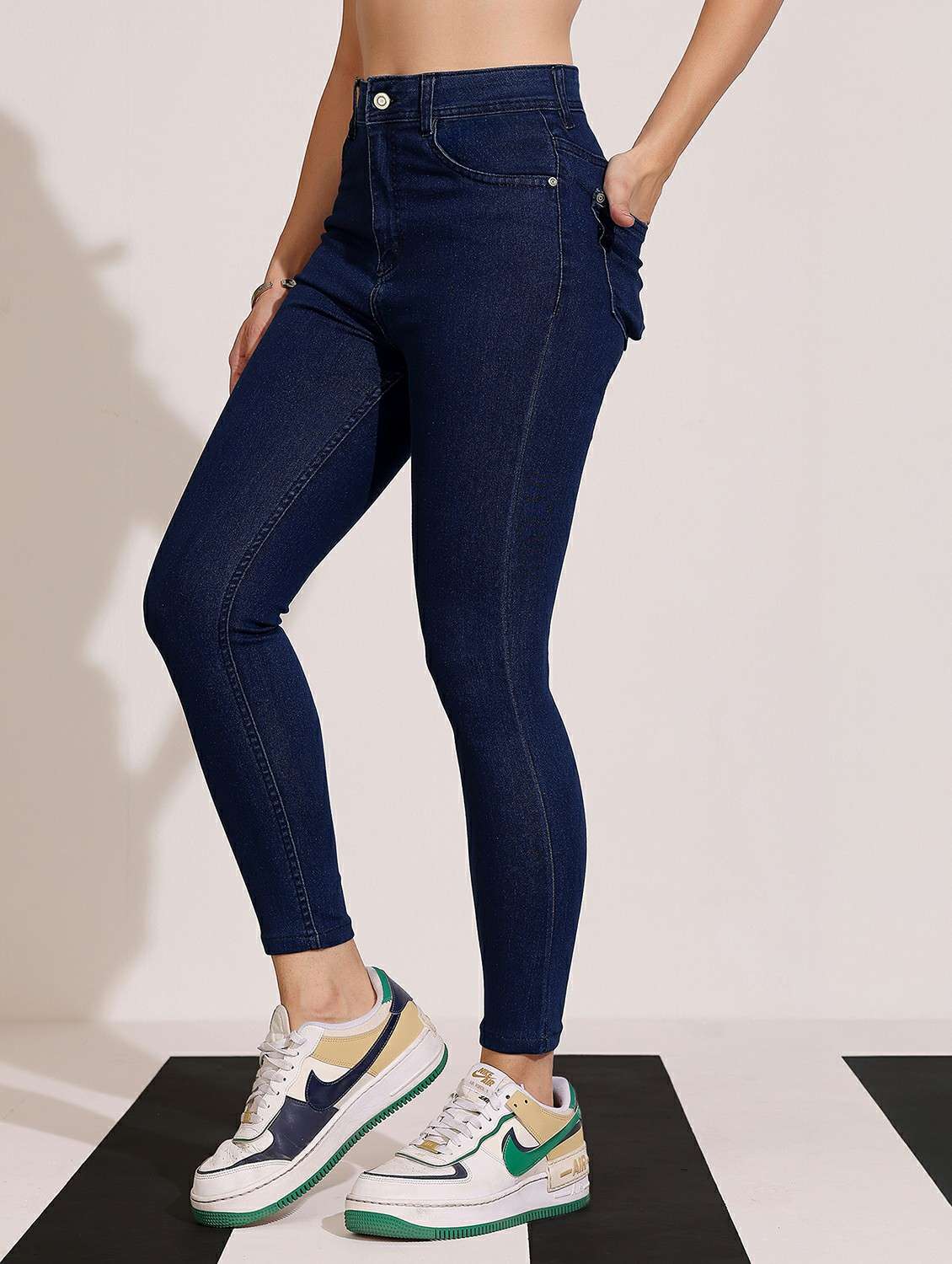 women blue cotton jean - 22433739 -  Standard Image - 2