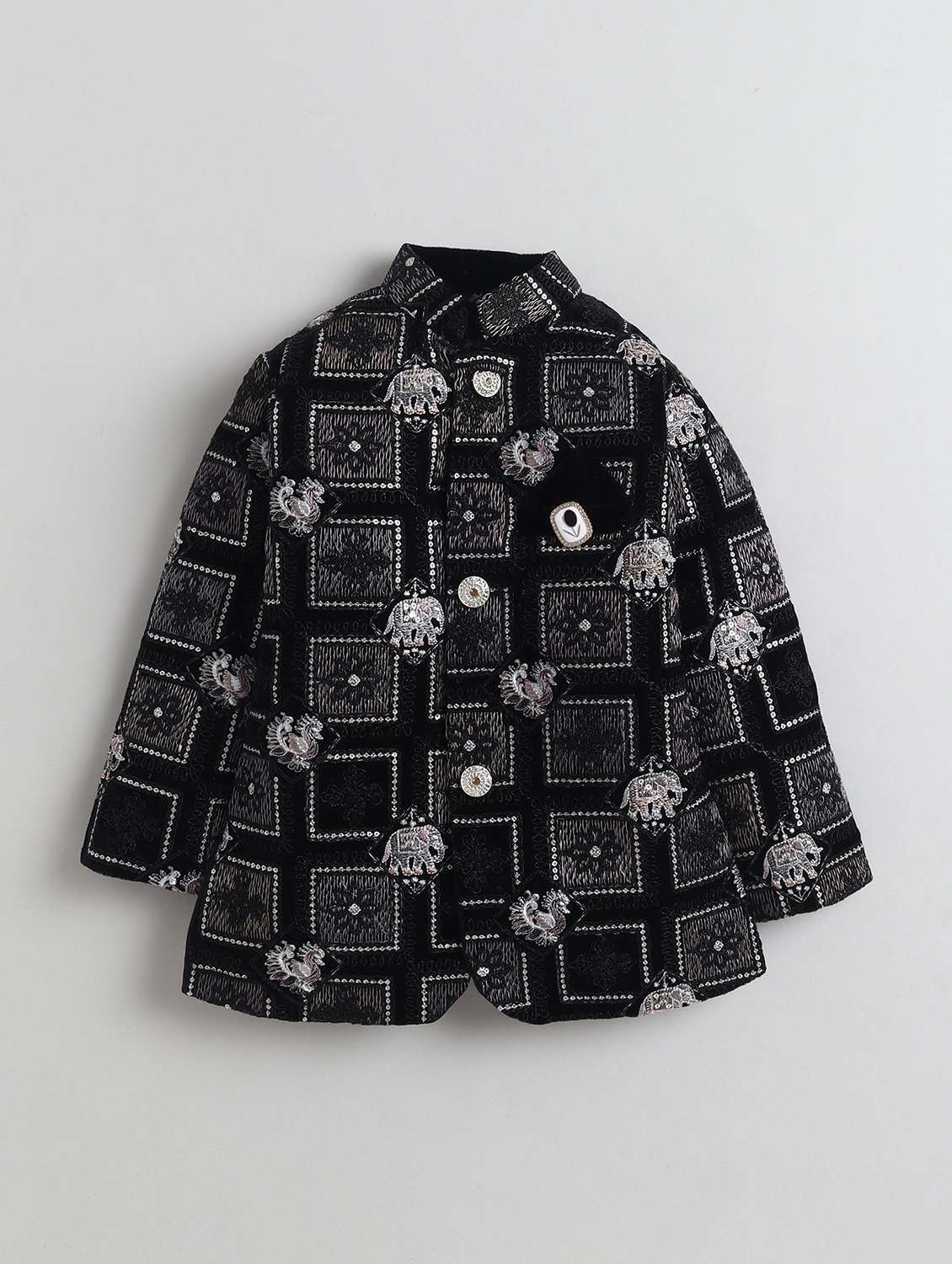 boys embroidered long sleeve sherwani set - 22433792 -  Standard Image - 2