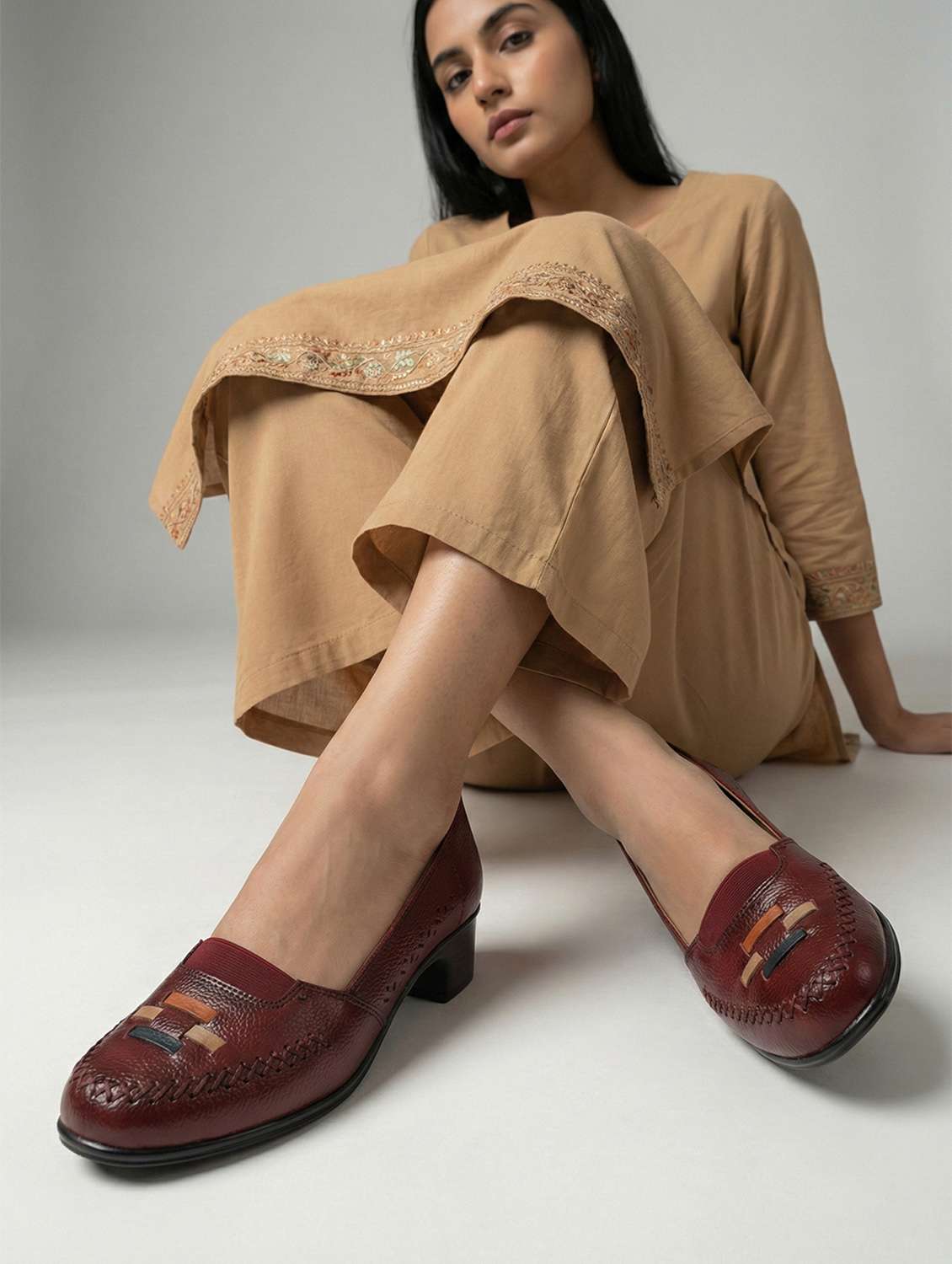 women maroon slip on pump - 22433946 -  Standard Image - 2