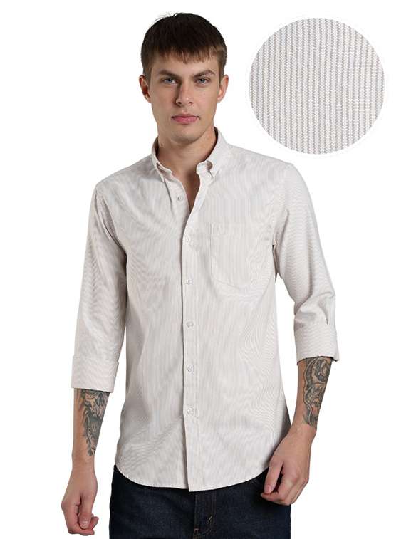 men striped long sleeve slim fit casual shirt - 22433962 -  Standard Image - 7