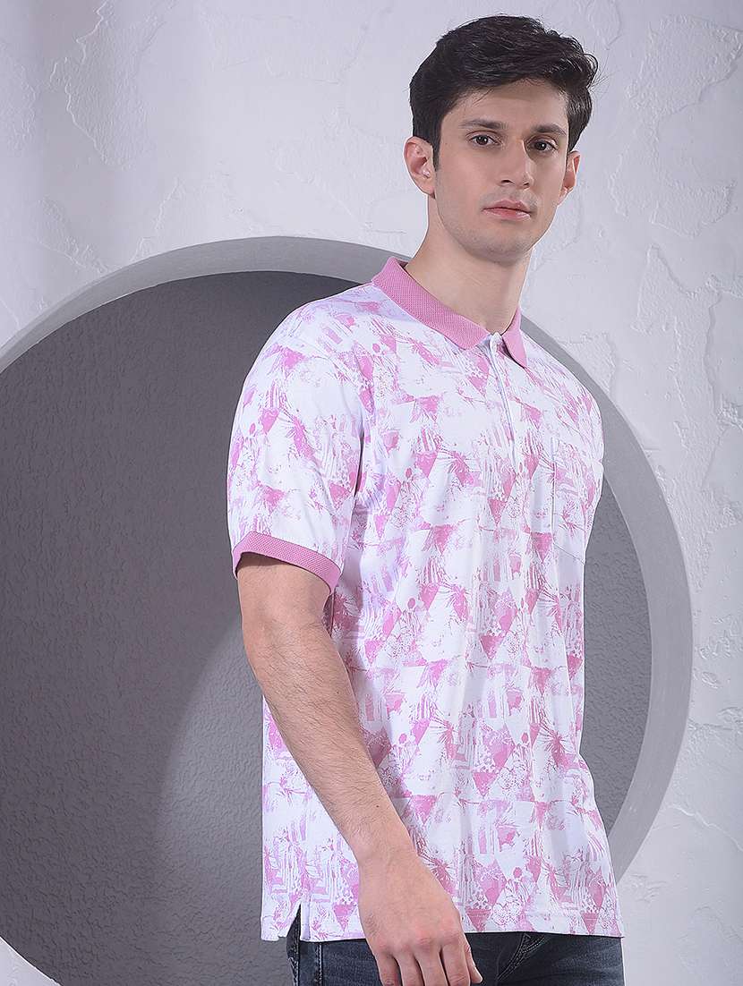 men printed short sleeve regular fit polo t-shirt - 22434055 -  Standard Image - 2