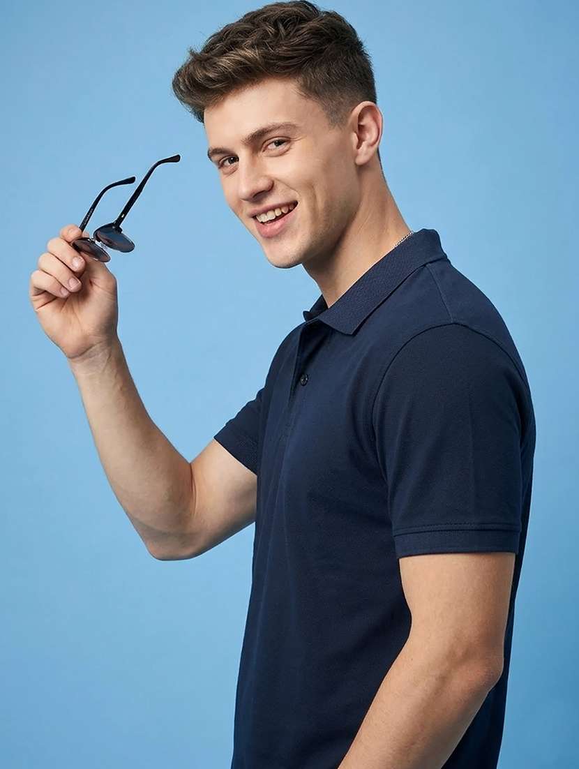 men solid short sleeve regular fit polo t-shirt - 22434085 -  Standard Image - 2