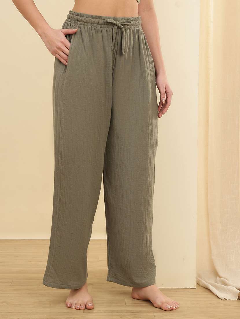 women pack of 2 solid mid rise pajama - 22434232 -  Standard Image - 2