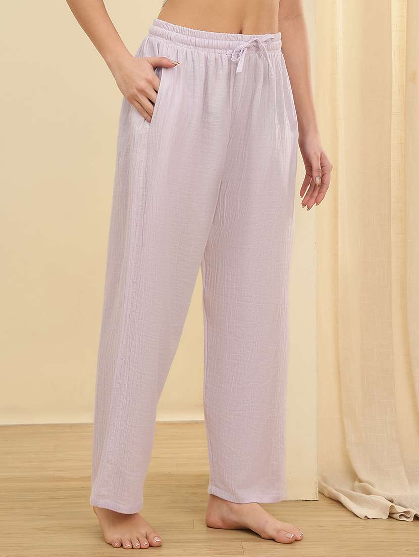 women pack of 2 solid mid rise pajama - 22434240 -  Standard Image - 2