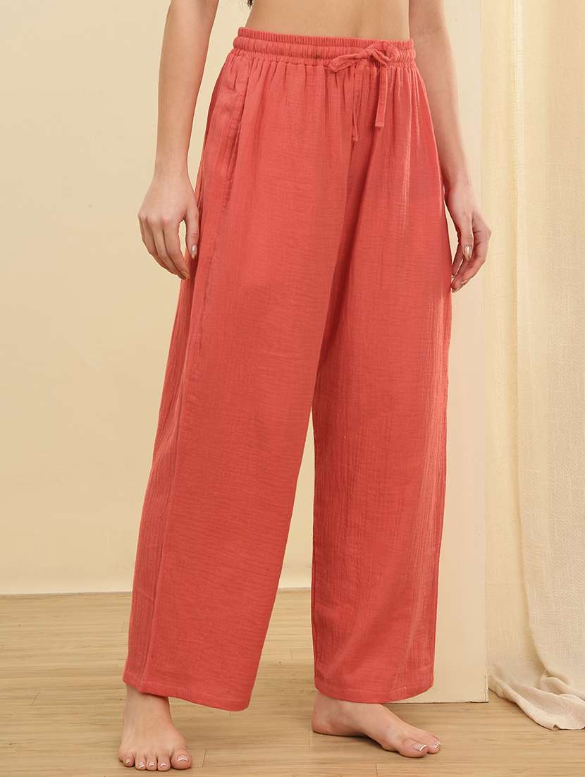 women pack of 2 solid mid rise pajama - 22434245 -  Standard Image - 2